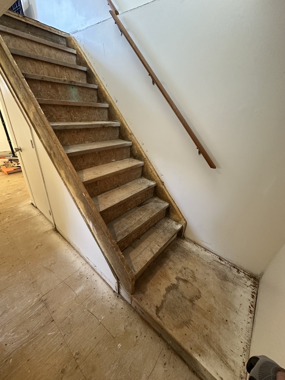 Stairs and subfloor before flooring