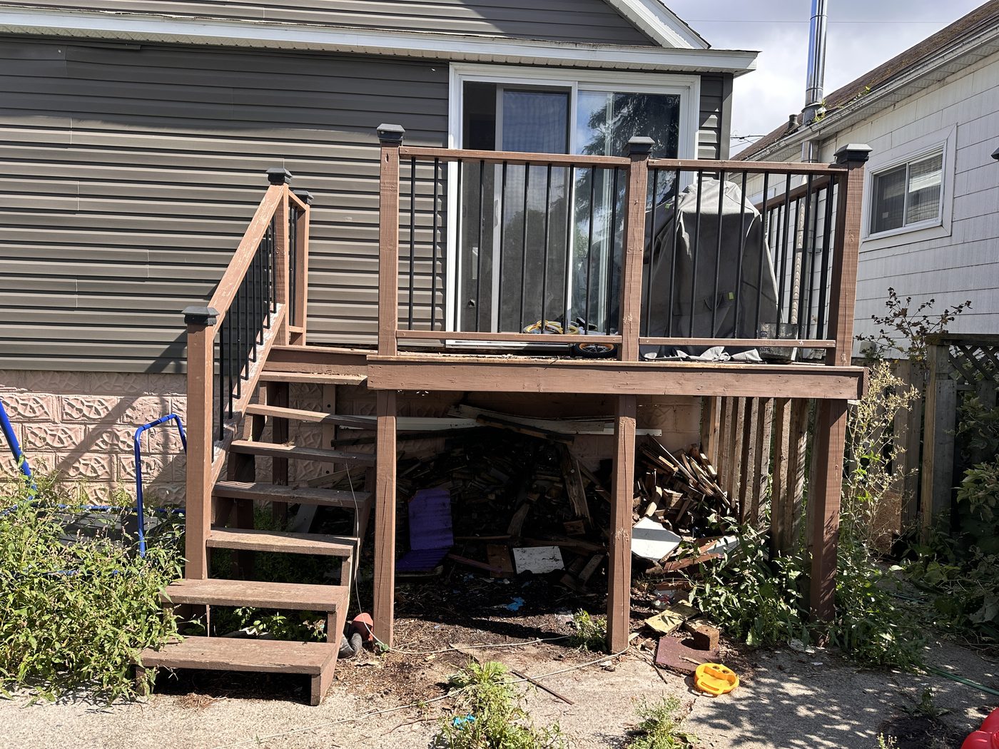 Deteriorated deck before repair