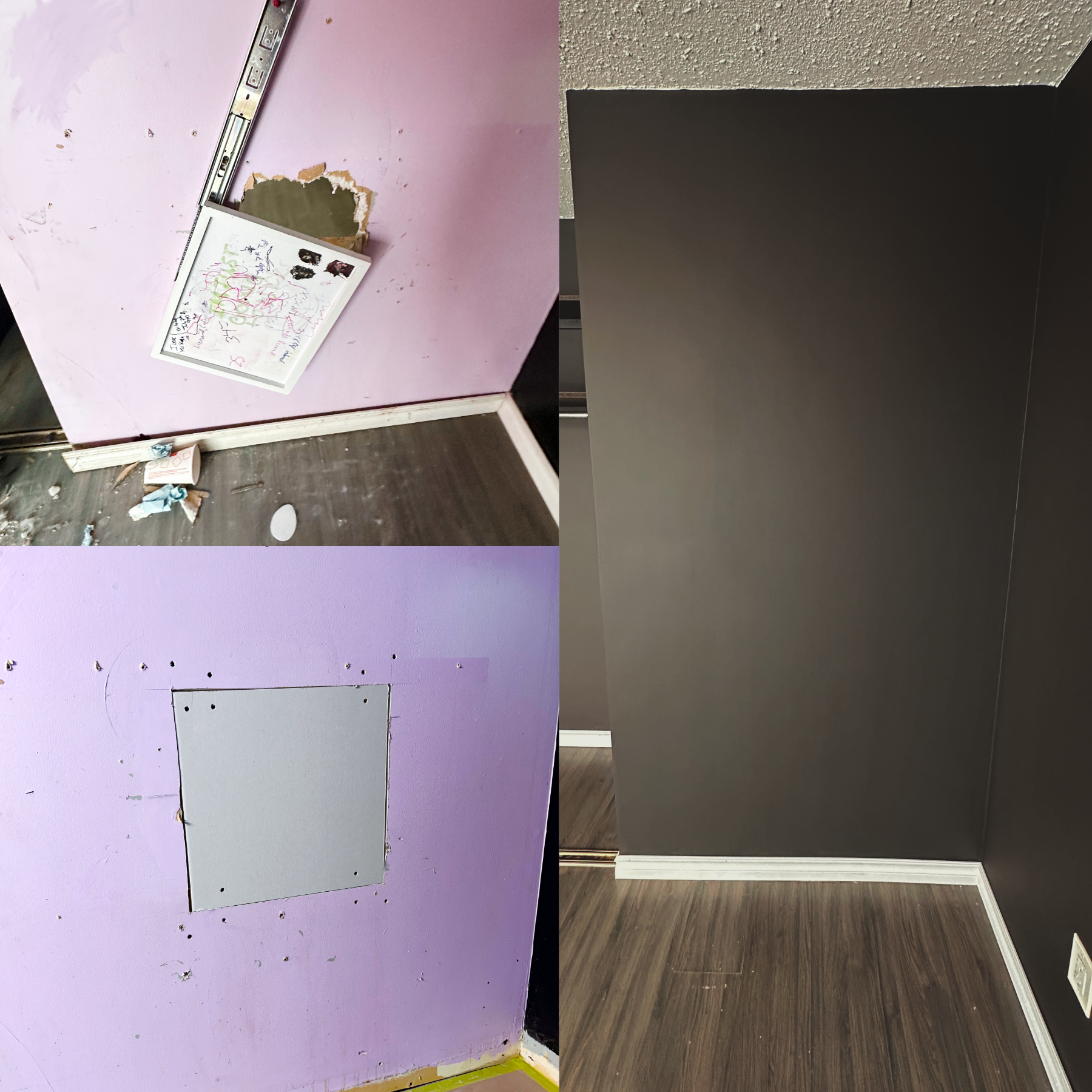 Before and after untitled-44 - drywall-repair project in Timmins ON - OV Property Solutions