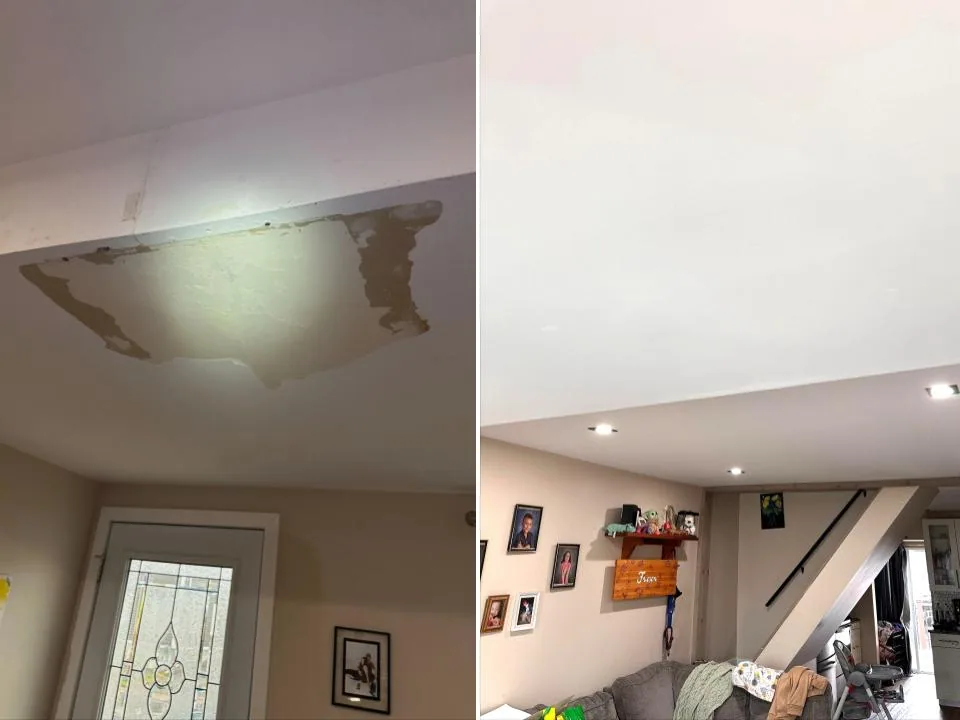 Invisible wall patch after sanding – drywall repair in Schumacher by OV Property Solutions