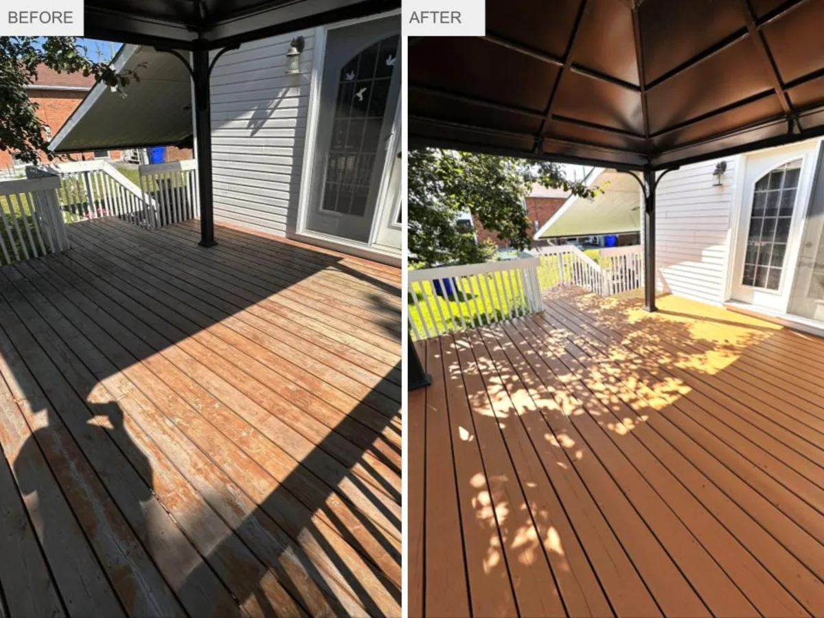 Finished deck painting project by OV Property Solutions