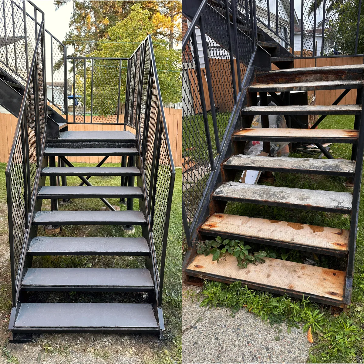 Stairs carpentry – exterior painting in South Porcupine by OV Property Solutions