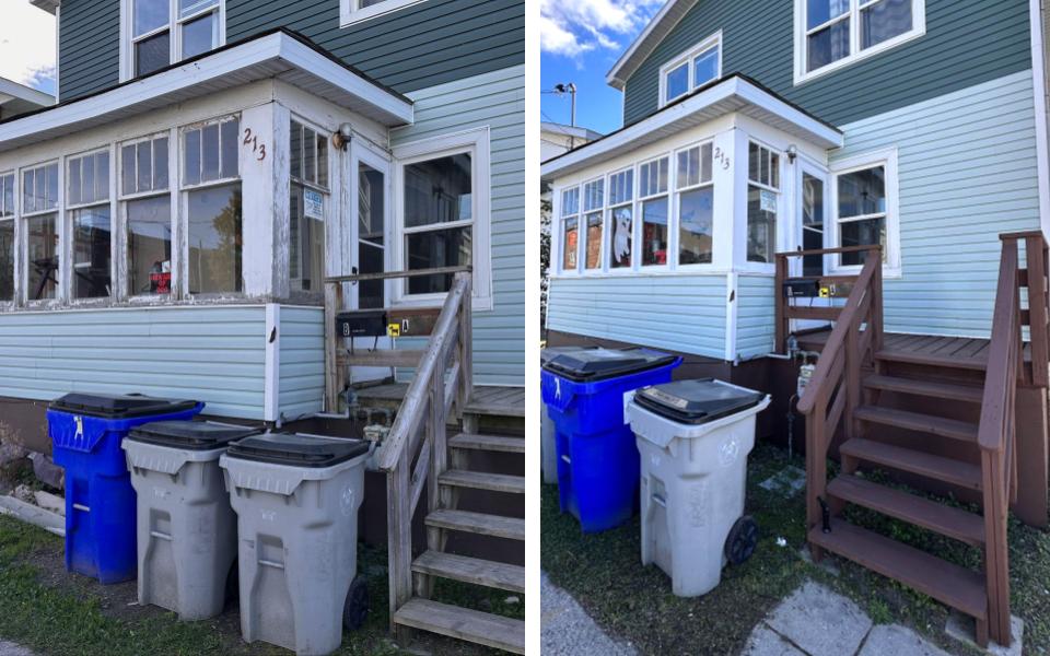 Before and after untitled-presentation-1 - exterior-painting project in Timmins ON - OV Property Solutions