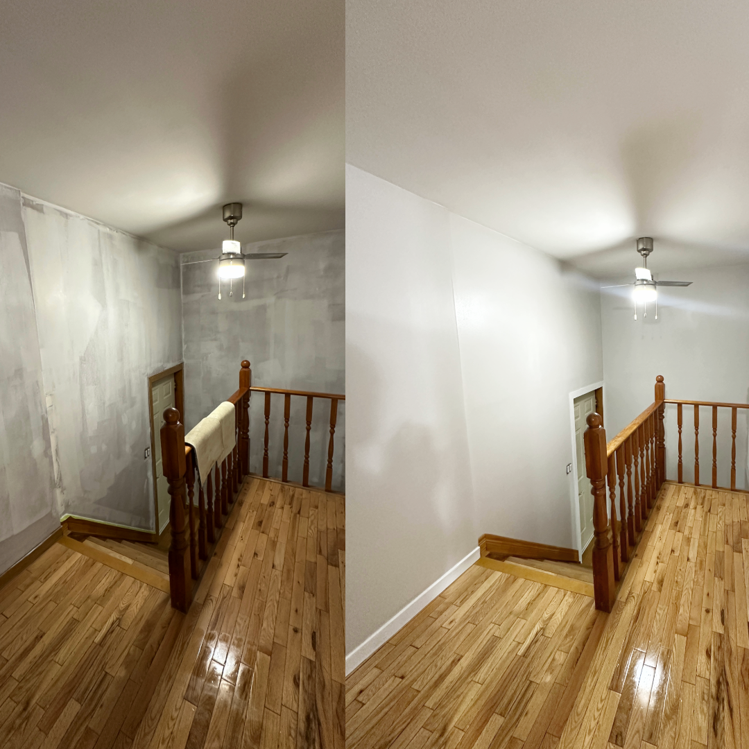 Before and after painting - interior-painting project in Timmins ON - OV Property Solutions